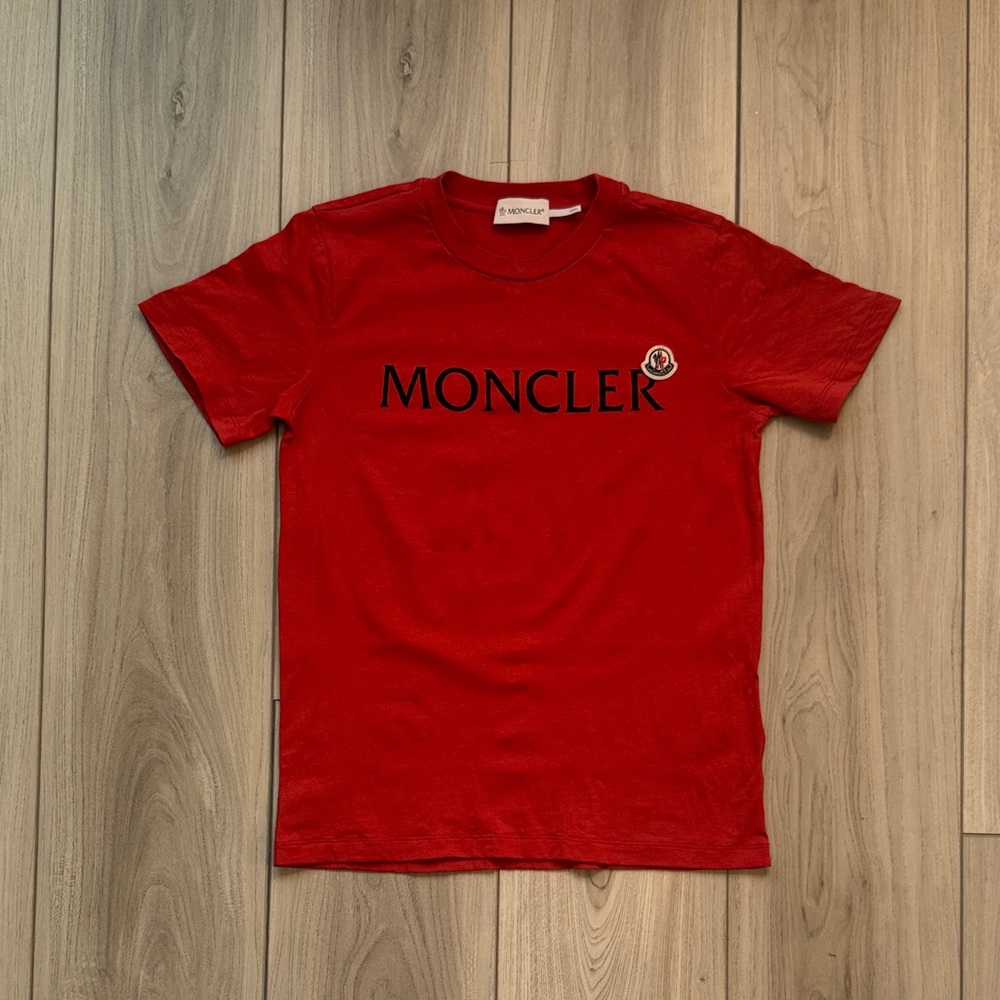 Moncler Vibrant Red Tee with Logo